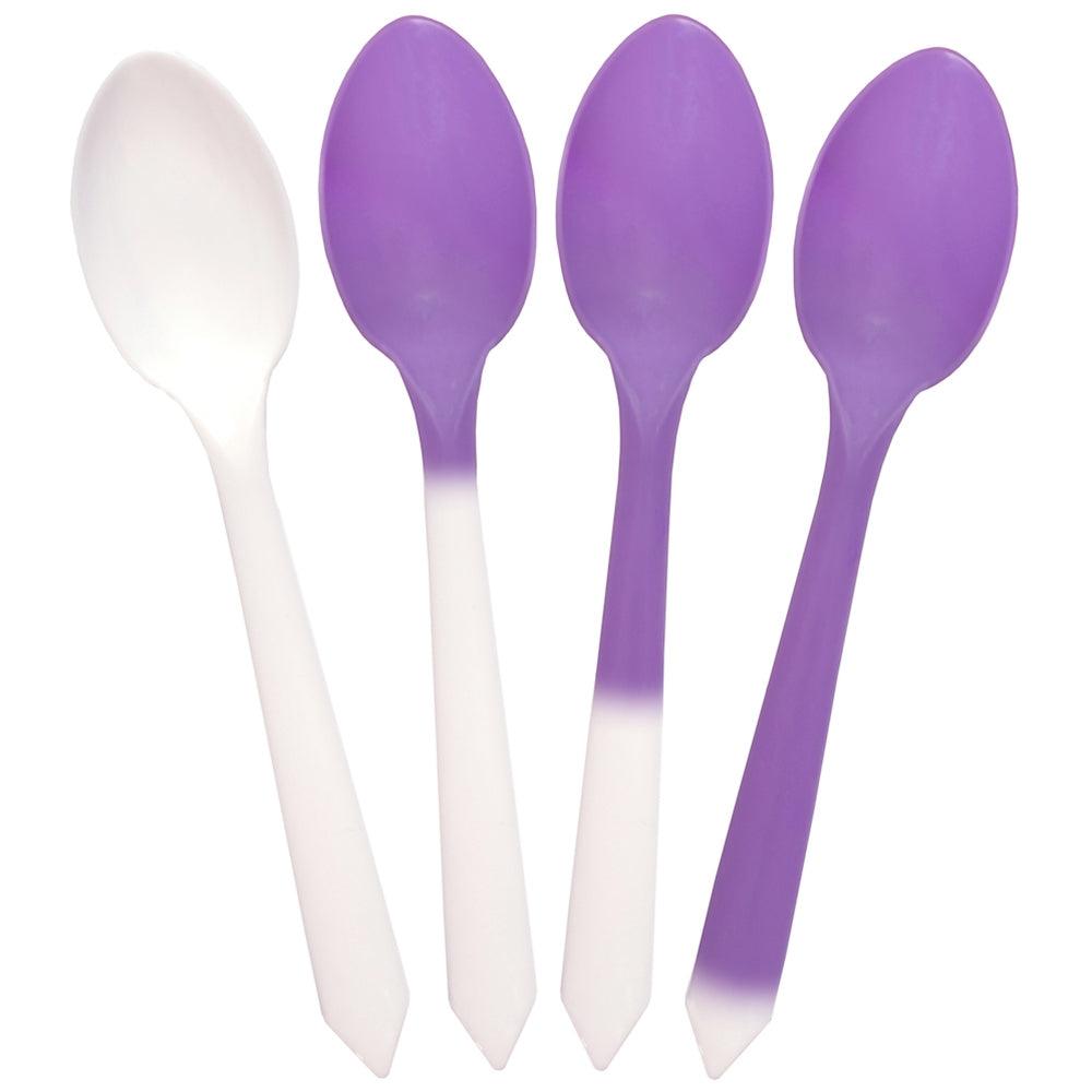 UNIQIFY® Color Changing Dessert Spoons - White to Purple - Frozen Dessert Supplies 51759