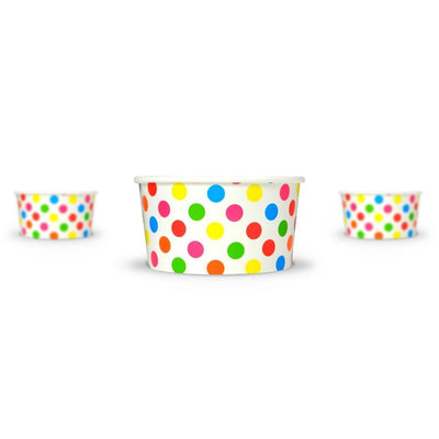 UNIQIFY® 6 oz Rainbow Polka Dotty Ice Cream Cups