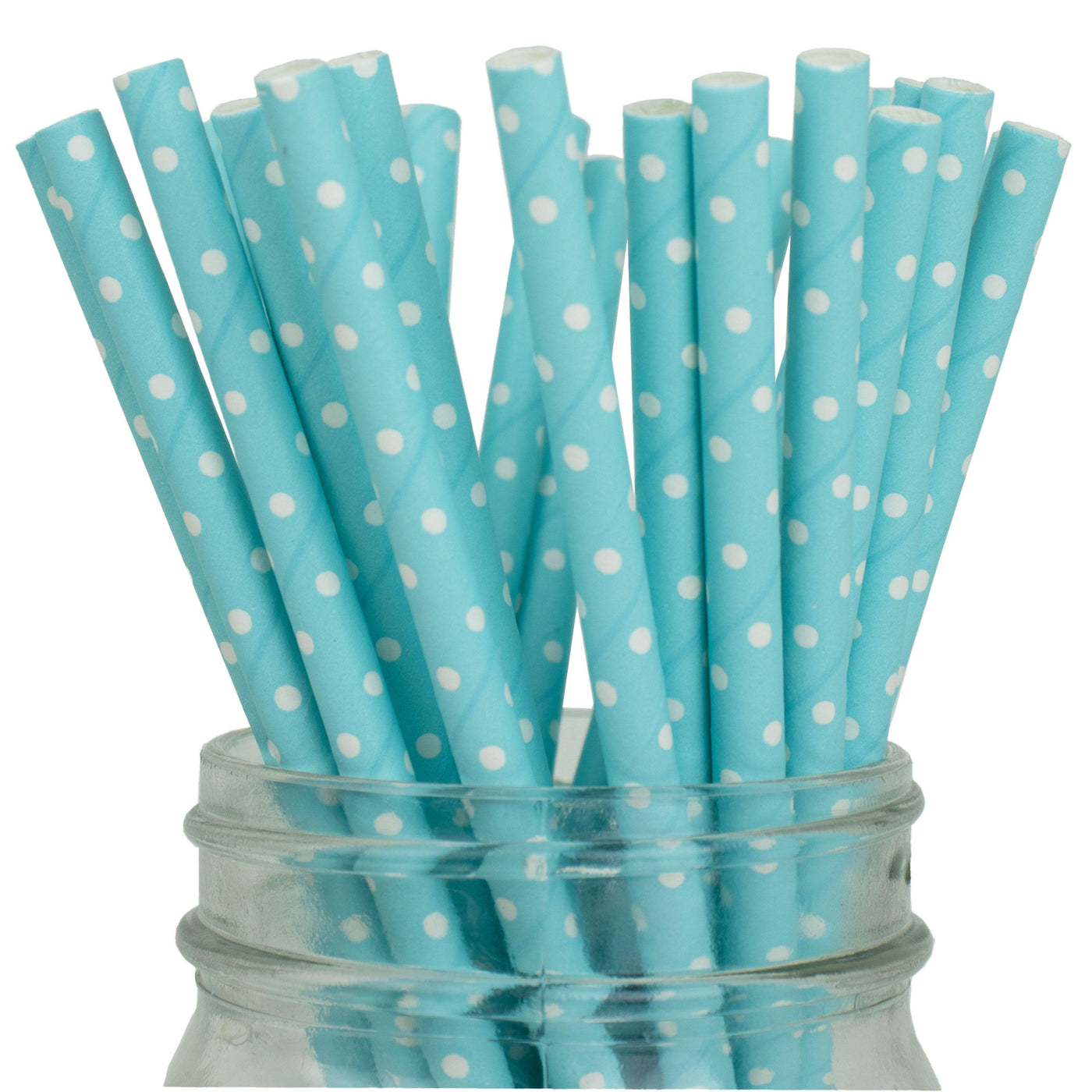 UNIQIFY® Light Blue Tiny Polka Dot Paper Straws