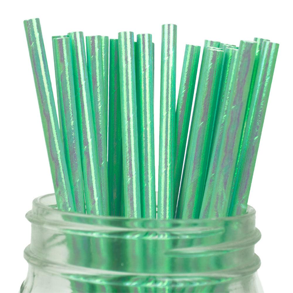 UNIQIFY® Iridescent Turquoise Paper Straws