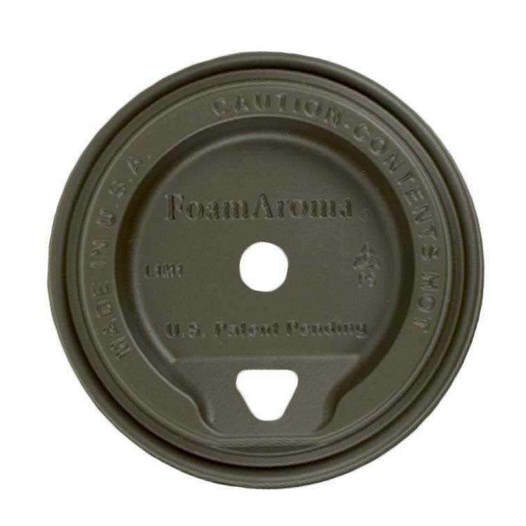 FoamAroma Brown Hot Cup Lids - 8/10/12/16/20/22 oz - HCF100515