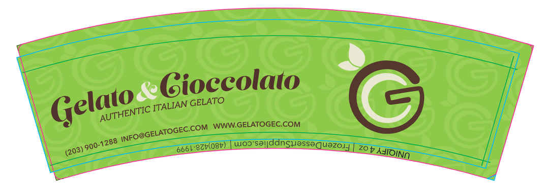 Custom 4 oz Ice Cream Cup for Gelato & Cioccolato - C-GELATOCIOCO4OZ-CUSTOM