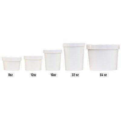 25ct White Pint Frozen Dessert Containers 16 oz