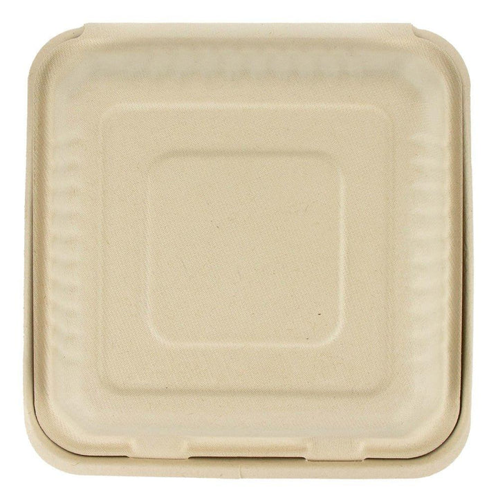 PREMIUM USA 9" 3-compartment Clamshell 100% Compostable - T255153TN09