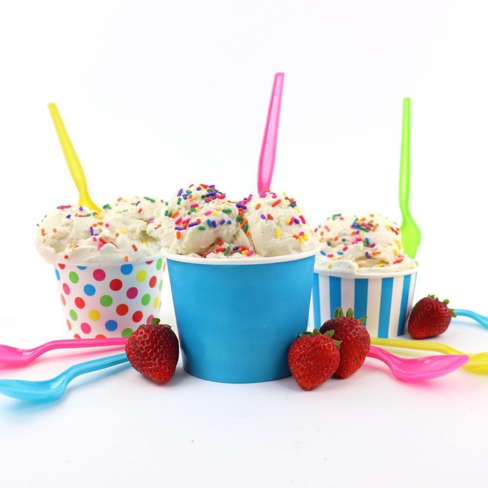 UNIQIFY® 12 oz Blue Ice Cream Cups - Frozen Dessert Supplies