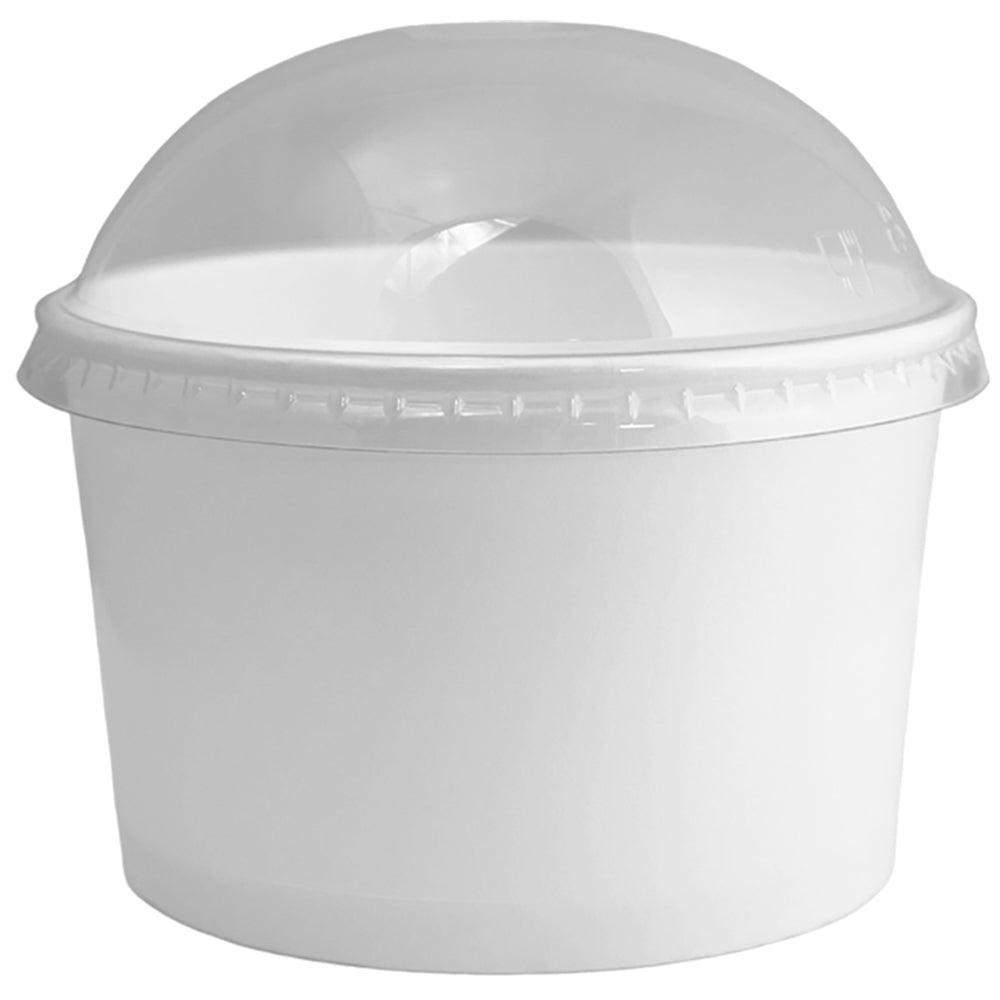 UNIQIFY® 12 oz Clear Dome Ice Cream Cup Lids - Frozen Dessert Supplies 12712M