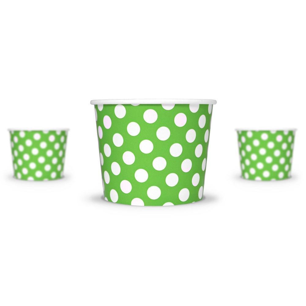 UNIQIFY 12 oz Red Polka-Dotted Ice Cream Cups