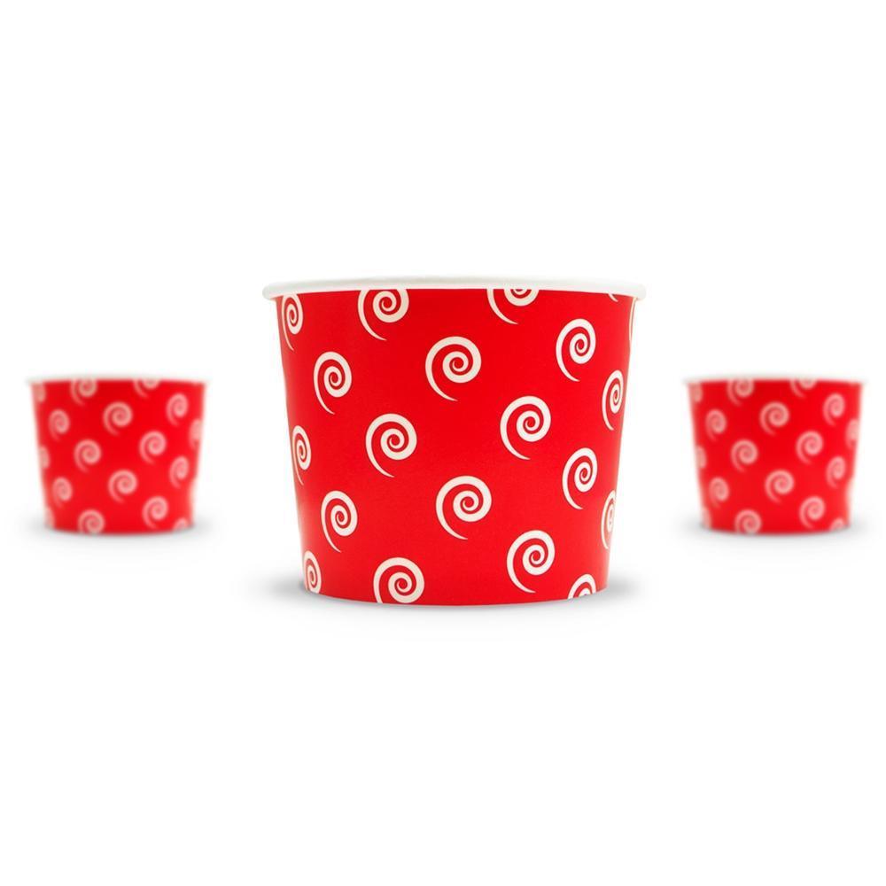 UNIQIFY® 12 oz Red Swirls and Twirls Ice Cream Cups - 12REDSW&TCUP