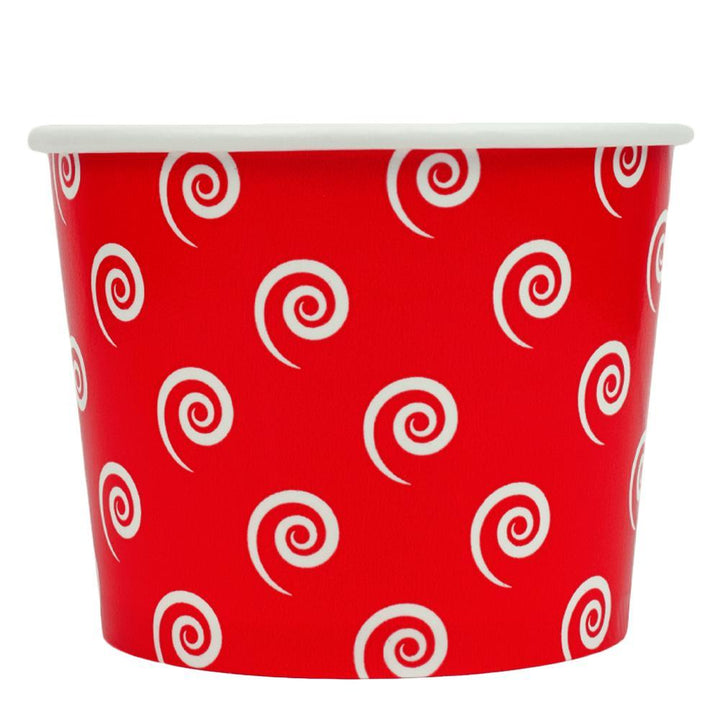UNIQIFY® 12 oz Red Swirls and Twirls Ice Cream Cups - 12REDSW&TCUP