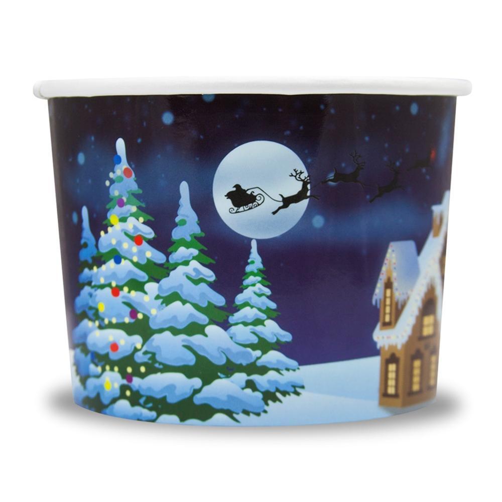 UNIQIFY® 12 oz Santa Claus is Coming Ice Cream Cups - Frozen Dessert Supplies SANTA12M