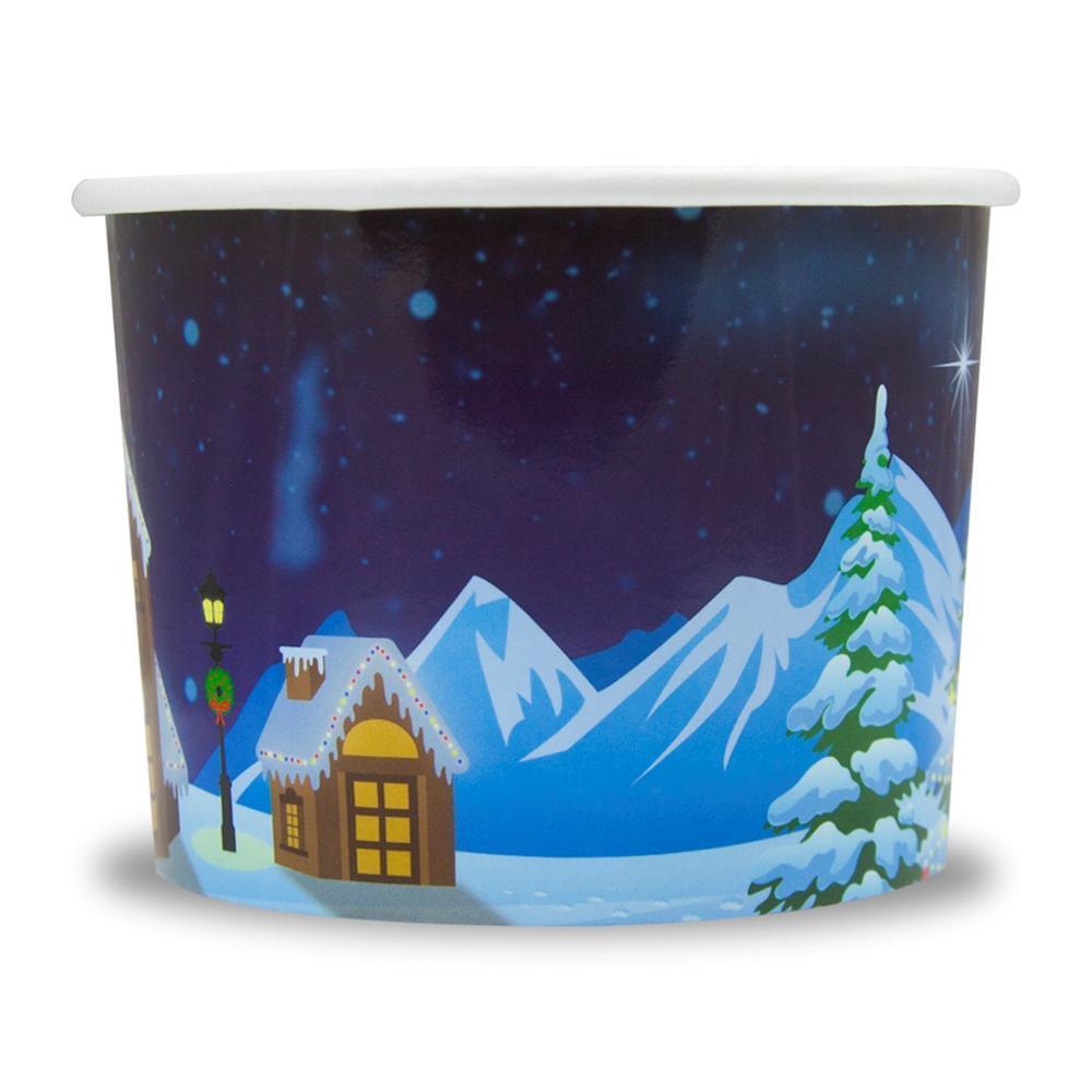 UNIQIFY® 12 oz Santa Claus is Coming Ice Cream Cups - Frozen Dessert Supplies SANTA12M