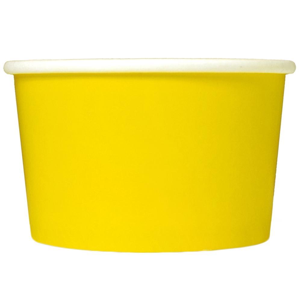 UNIQIFY® 12 oz Yellow Ice Cream Cups - Frozen Dessert Supplies