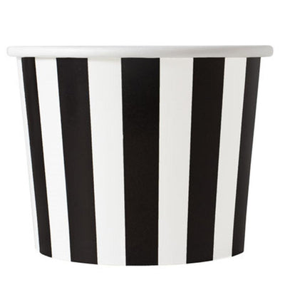 UNIQIFY® 16 oz Black Striped Madness Ice Cream Cups - Frozen Dessert Supplies