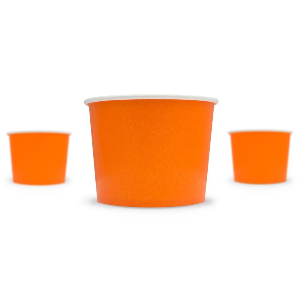 UNIQIFY® 16 oz Orange Ice Cream Cups - Frozen Dessert Supplies 63914