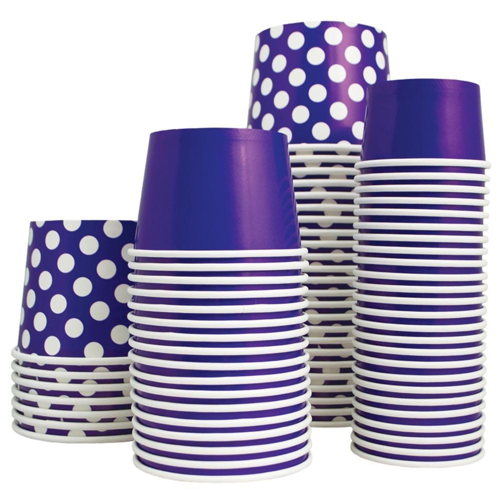UNIQIFY® 16 oz Purple Polka Dotty Ice Cream Cups - 16PRPLPKDTCUP