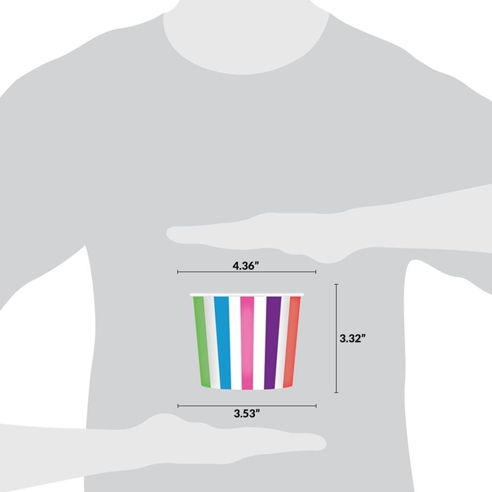 16oz Striped Rainbow PINT containers with non-vented lids