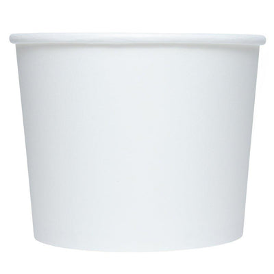 UNIQIFY® 16 oz White Eco-Friendly Compostable Ice Cream Cups - Frozen Dessert Supplies 16ECOWHTCUP