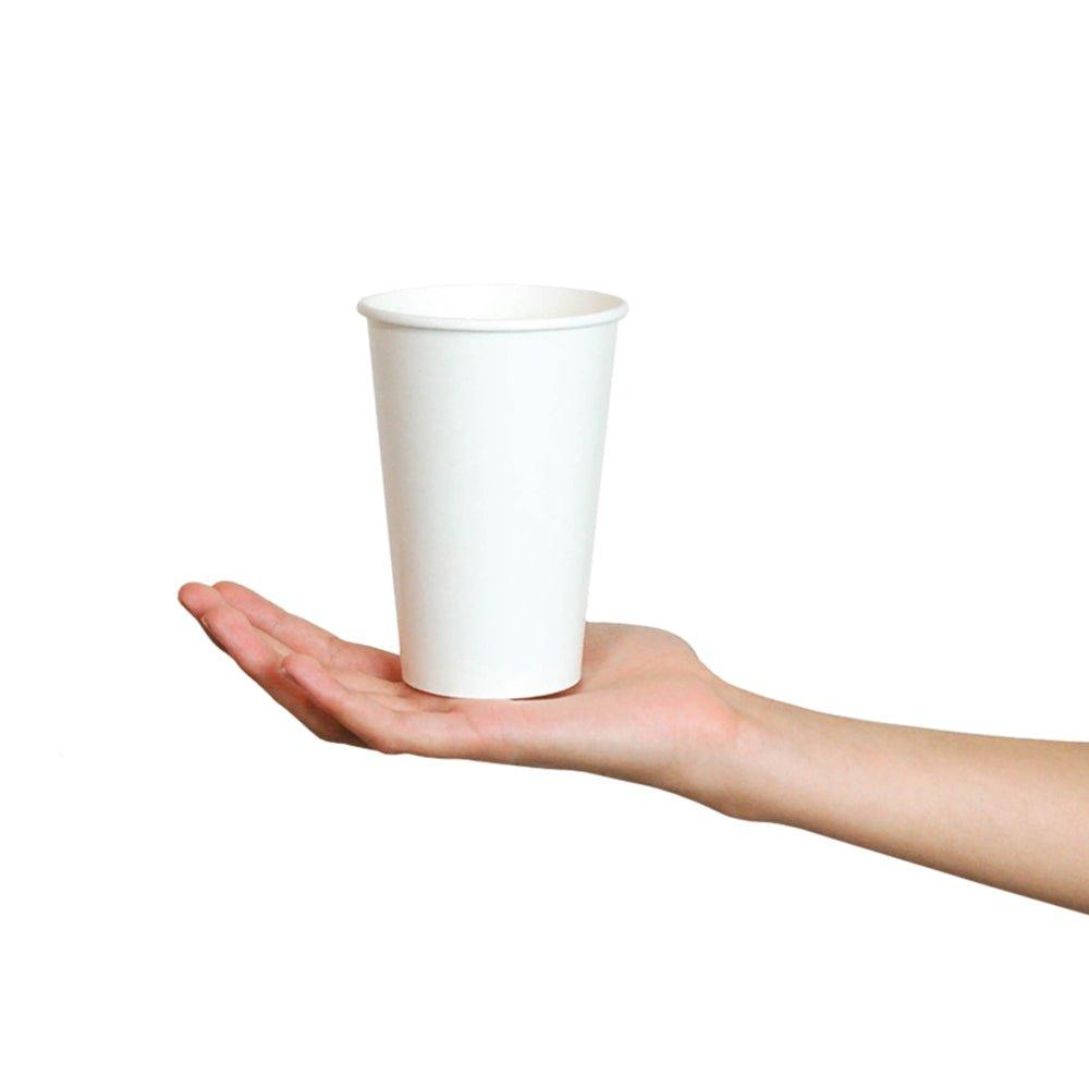 UNIQIFY® 16 oz White Paper Drink Cups - 90mm - Frozen Dessert Supplies 77319