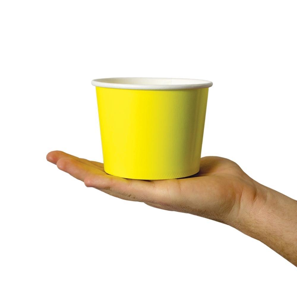 UNIQIFY® 16 oz Yellow Ice Cream Cups - Frozen Dessert Supplies 16YLLWFDSCUP