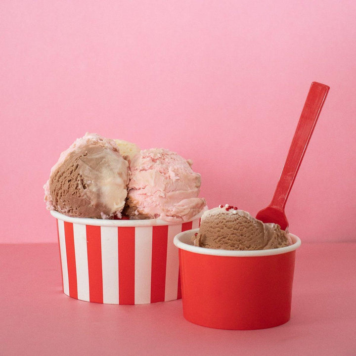 UNIQIFY® 3 oz Red Ice Cream Cups - Frozen Dessert Supplies 03REDSLDCUP