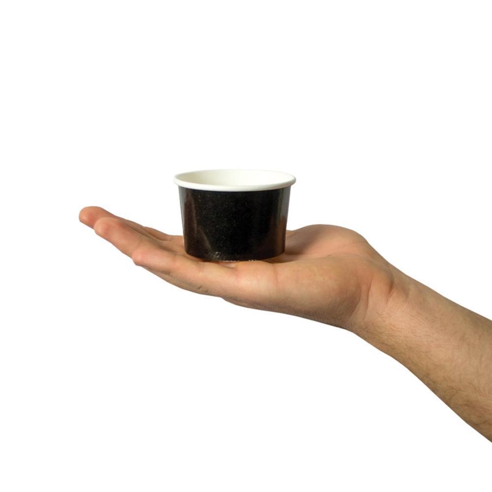 UNIQIFY® 4 oz Black Ice Cream Cups - 04BLCKFDSCUP-1