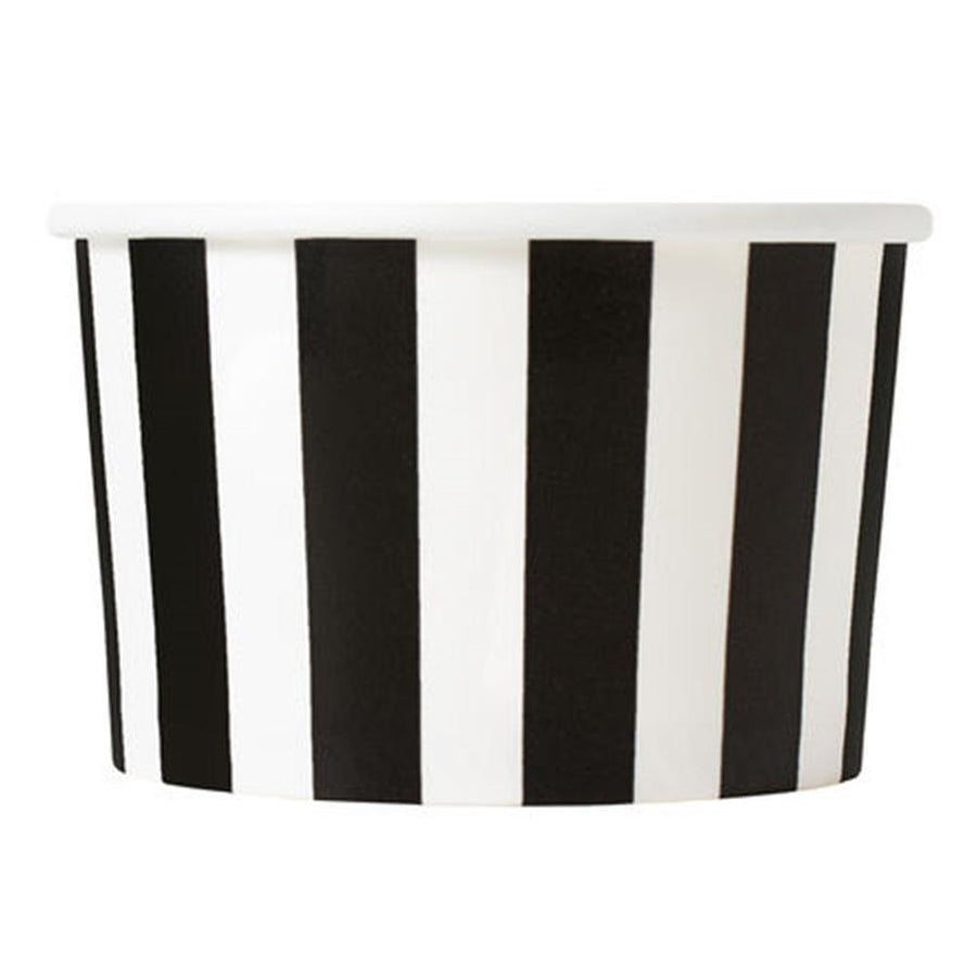 UNIQIFY® 4 oz Black Striped Ice Cream Cups Frozen Dessert Supplies