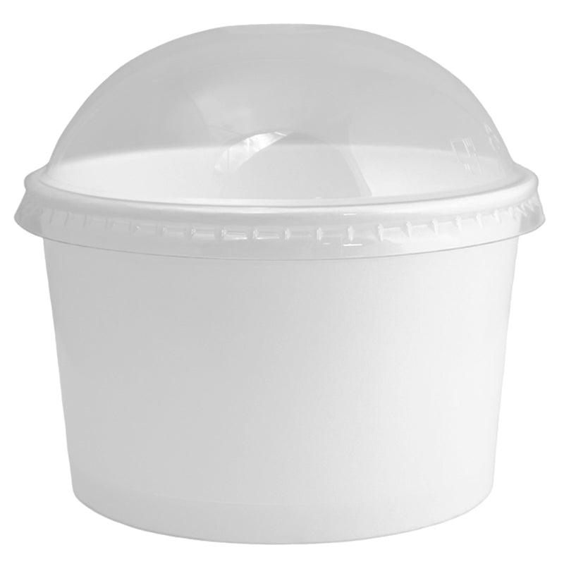 UNIQIFY® 4 oz Clear Dome Ice Cream Cup Lids - Frozen Dessert Supplies 12704M