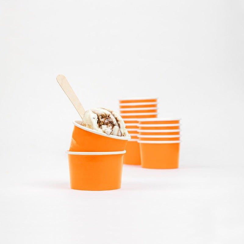 UNIQIFY® 4 oz Orange Ice Cream Cups - Frozen Dessert Supplies 73014