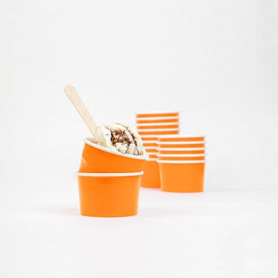 UNIQIFY® 4 oz Orange Ice Cream Cups - Frozen Dessert Supplies