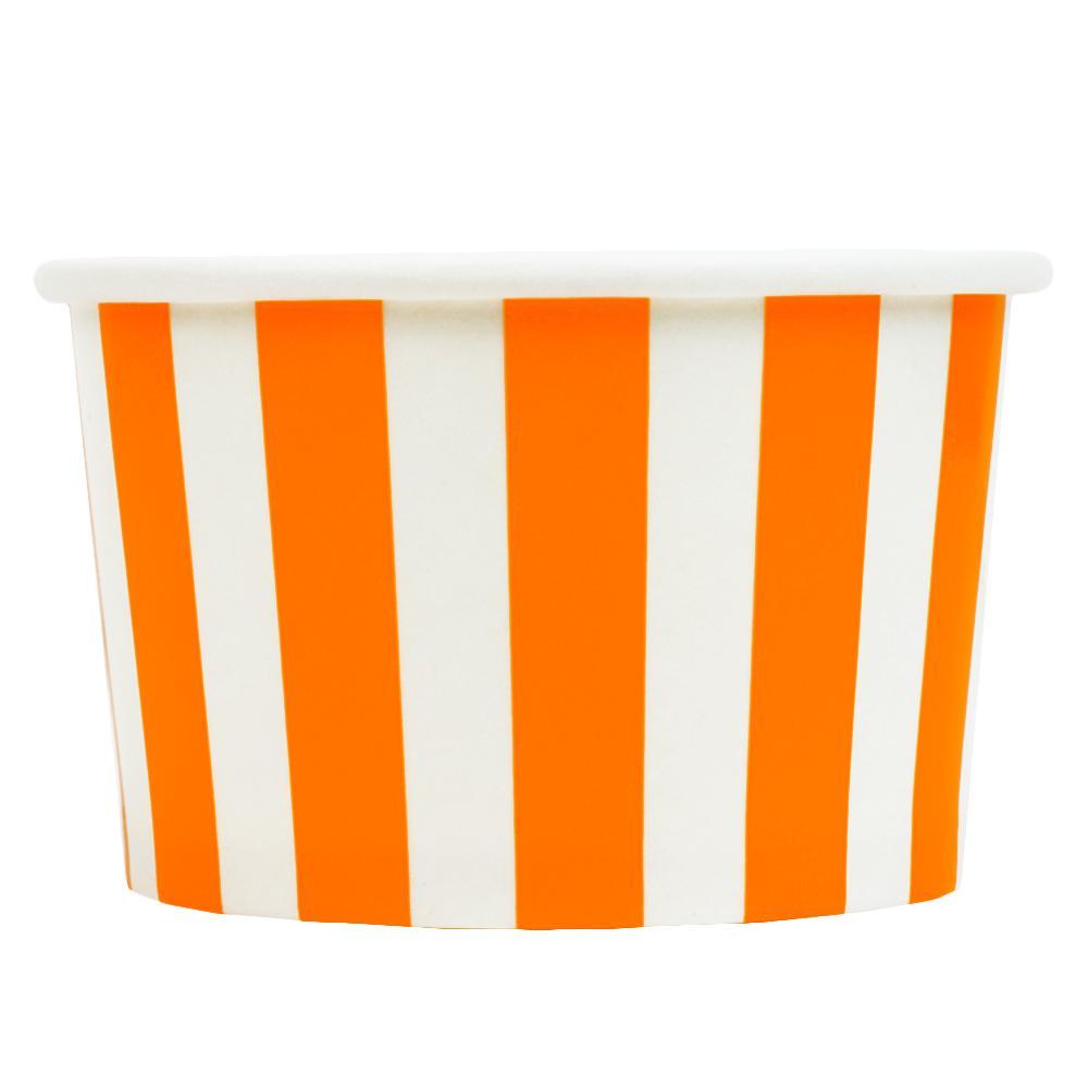 UNIQIFY® 4 oz Orange Striped Madness Ice Cream Cups - 04ORNGSMADCUP