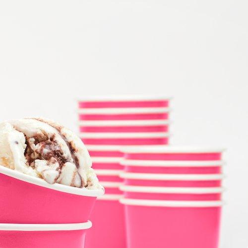 UNIQIFY® 4 oz Pink Ice Cream Cups - Frozen Dessert Supplies 73011