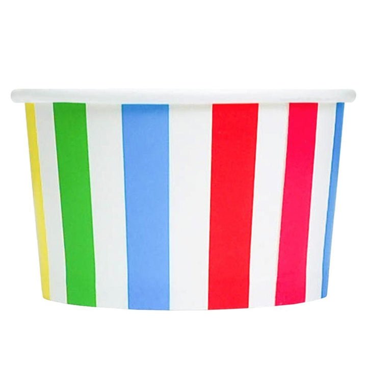 UNIQIFY® 4 oz Rainbow Striped Madness Ice Cream Cups - 04RNBWSMADCUP