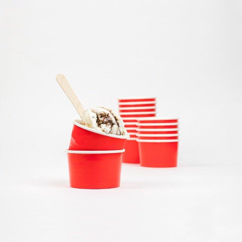 UNIQIFY® 4 oz Red Ice Cream Cups - Frozen Dessert Supplies 73013