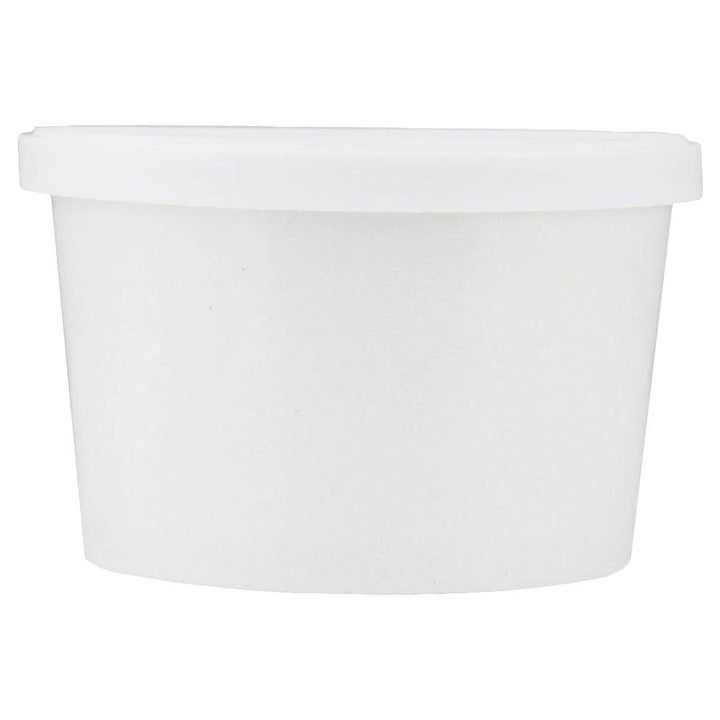 UNIQIFY® 4 oz White Flat Ice Cream Cup Lids - Frozen Dessert Supplies 38104