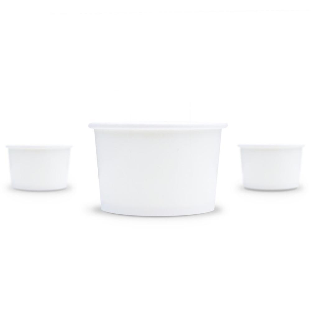 UNIQIFY® 4 oz White Ice Cream Cups - Frozen Dessert Supplies 73019