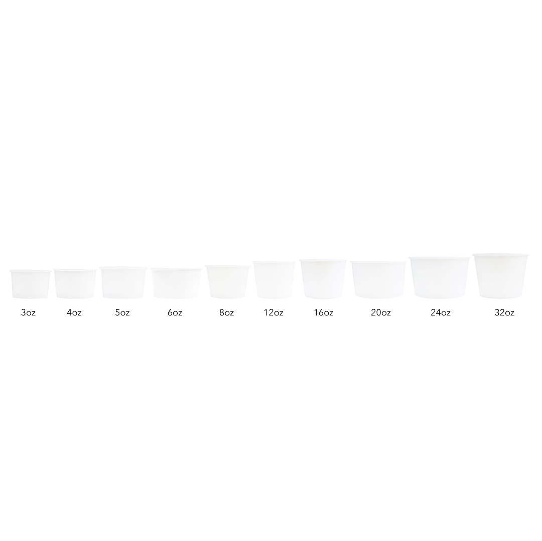 4 oz Paper Ice Cream Cup White Flat Lid, 1000/cs