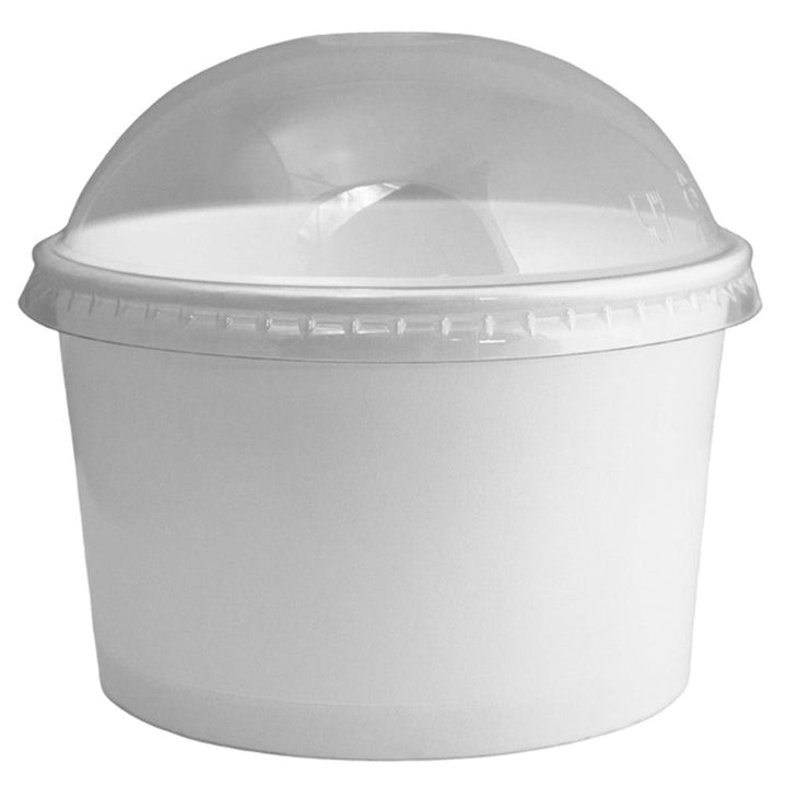 UNIQIFY® 5 oz Clear Dome Ice Cream Cup Lids - Frozen Dessert Supplies 12705M