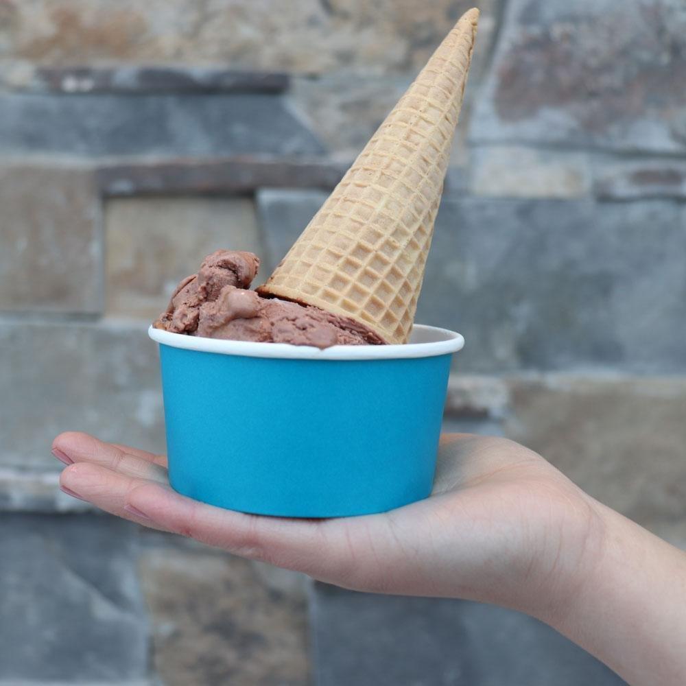 UNIQIFY® 6 oz Blue Ice Cream Cups - Frozen Dessert Supplies