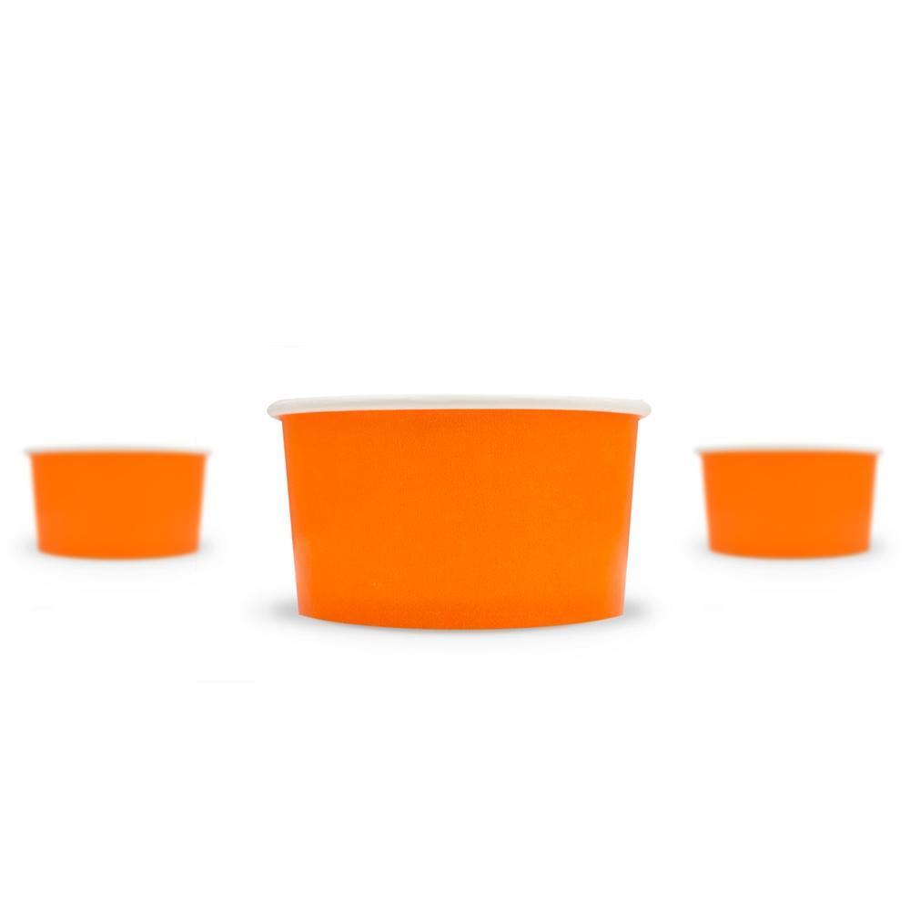 UNIQIFY® 6 oz Orange Ice Cream Cups - Frozen Dessert Supplies 73314