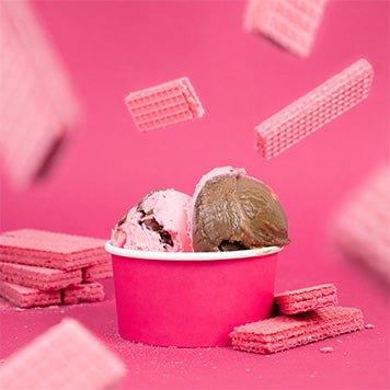UNIQIFY® 6 oz Pink Ice Cream Cups - Frozen Dessert Supplies 73311