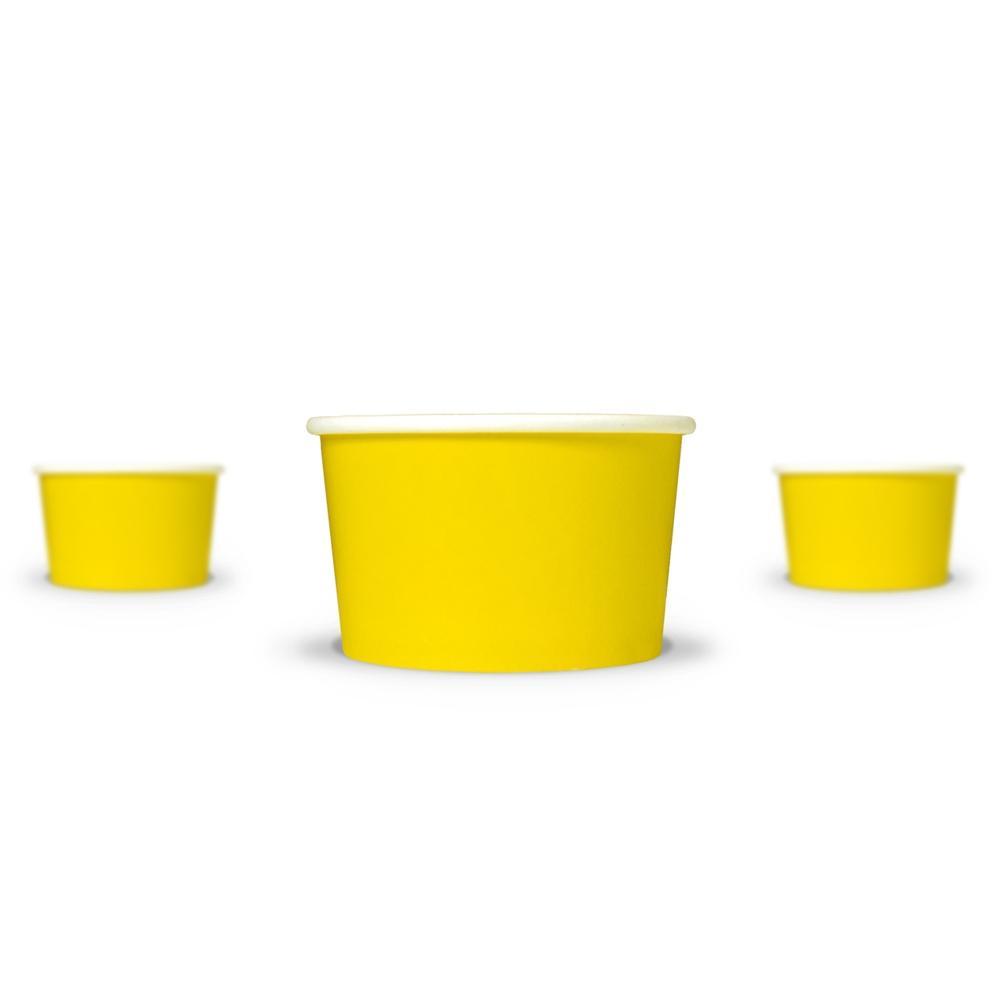 UNIQIFY® 6 oz Yellow Ice Cream Cups - Frozen Dessert Supplies 06YLLWFDSCUP