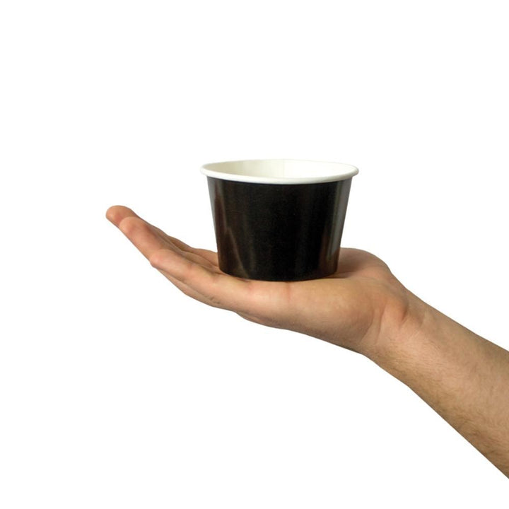 UNIQIFY® 8 oz Black Ice Cream Cups - 08BLCKFDSCUP-1