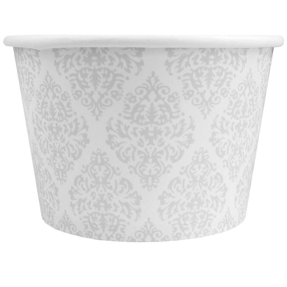 UNIQIFY® 8 oz Elegant Silver Ice Cream Cups - Frozen Dessert Supplies