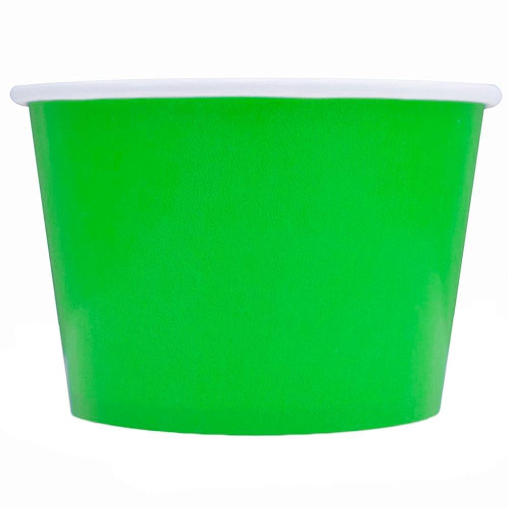 UNIQIFY® 8 oz Green Eco-Friendly Compostable Ice Cream Cups - Frozen Dessert Supplies 08ECOGRNCUP