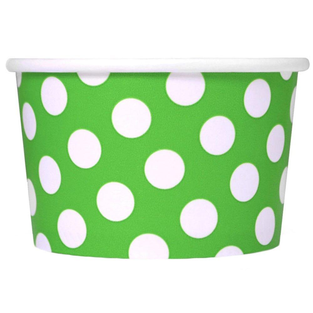 UNIQIFY 12 oz Red Polka-Dotted Ice Cream Cups