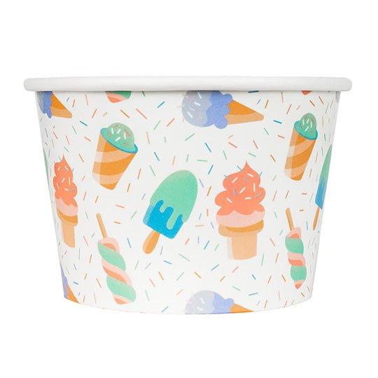 UNIQIFY® 8 oz Ice Cream Party Ice Cream Cups - Frozen Dessert Supplies