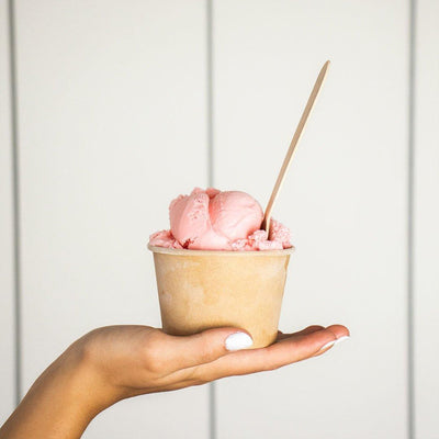 UNIQIFY® 8 oz Kraft Eco-Friendly Compostable Ice Cream Cups - Frozen Dessert Supplies