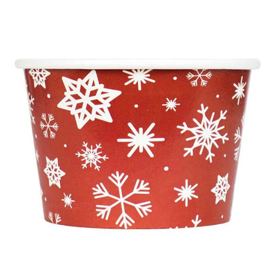 UNIQIFY® 8 oz Let It Snow Ice Cream Cups - Frozen Dessert Supplies LETITSNOW08M