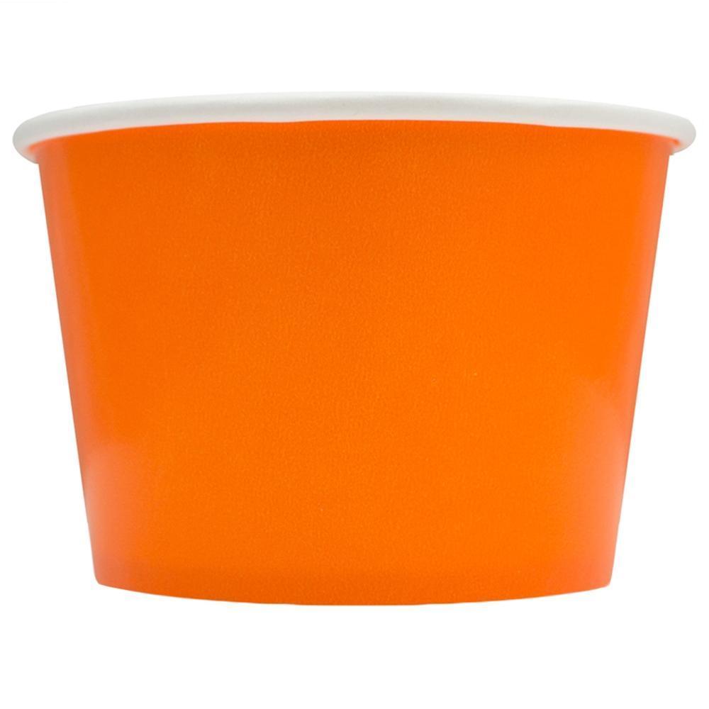 UNIQIFY® 8 oz Orange Ice Cream Cups - Frozen Dessert Supplies 73514