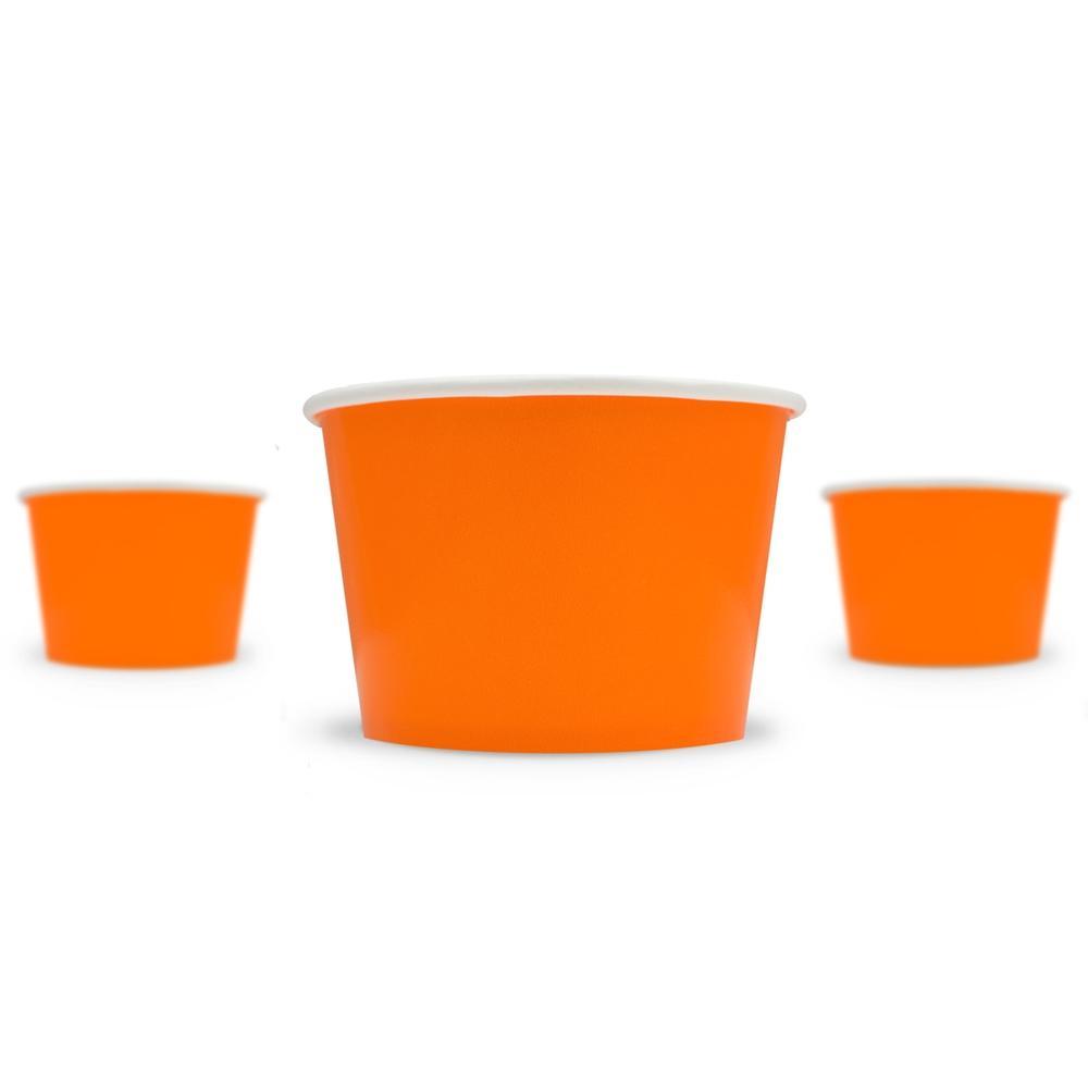 UNIQIFY® 8 oz Orange Ice Cream Cups - Frozen Dessert Supplies 73514